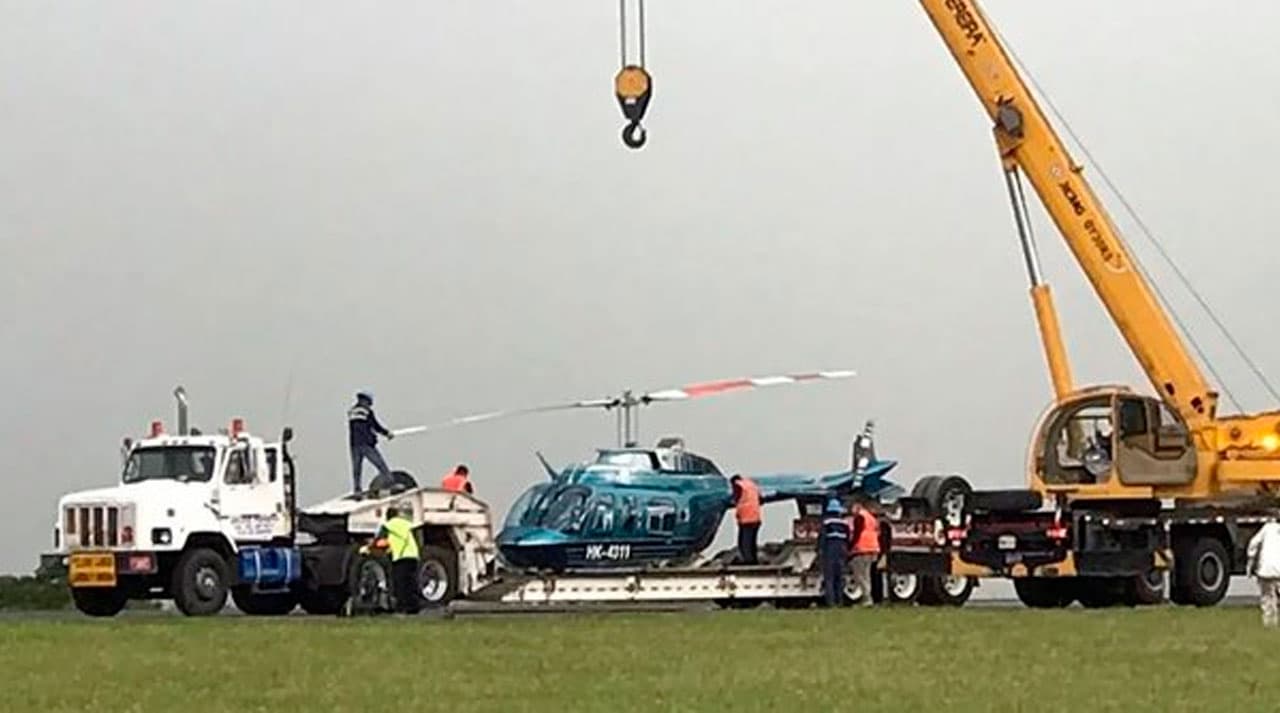 Helicóptero accidente en Aeropuerto Matecaña de Pereira