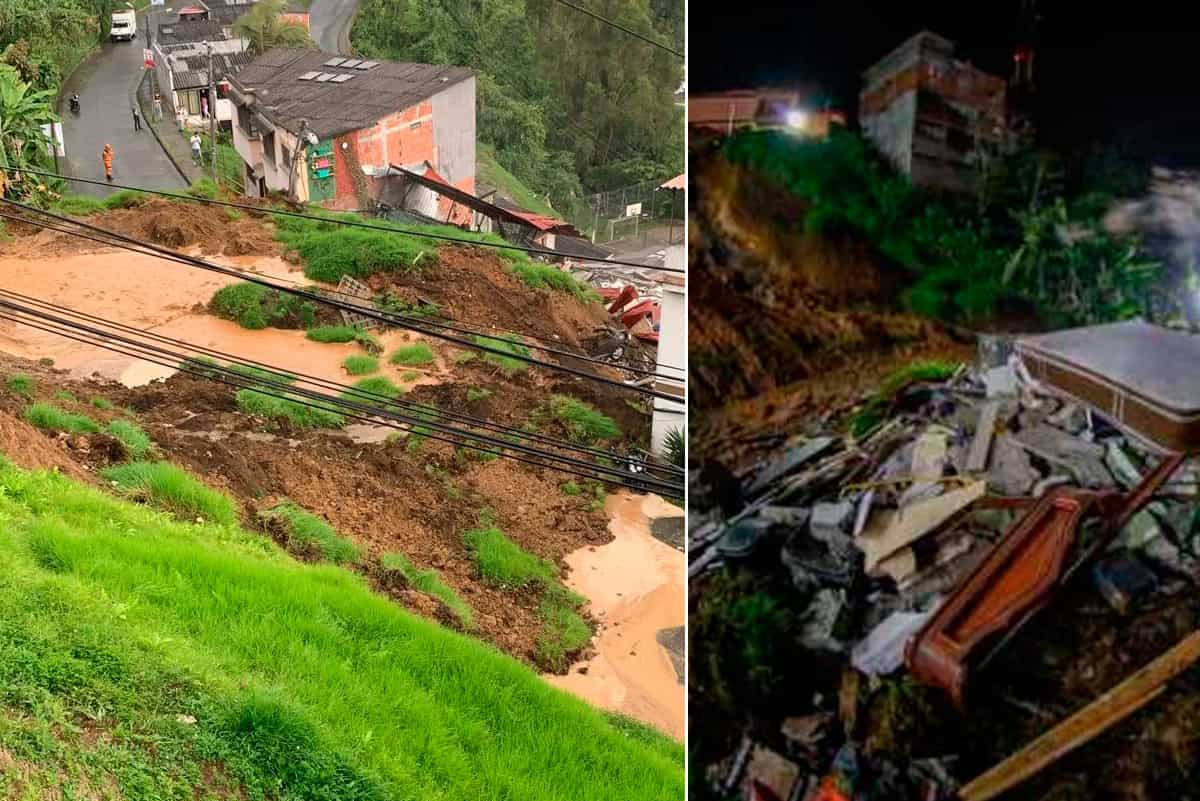 Deslizamiento de tierra en Manizales entre Castellana y Centenario