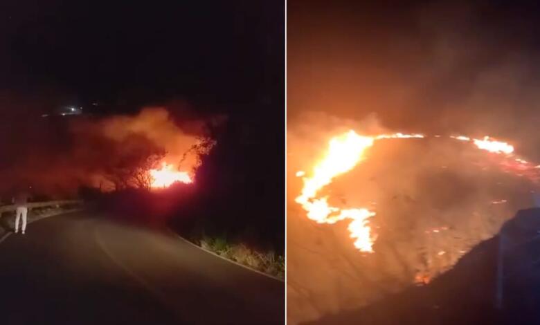 Incendio en la vía Roldanillo - El Dovio